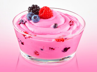 Joghurt Waldfrucht Glas, Dessert, Blaubeeren, Creme, nachspeise, 