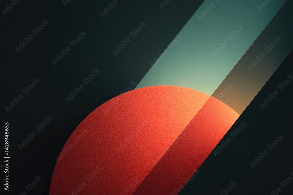 Poster abstract design capturing contrast with bold shapes and opposing colors featuring ample copy space