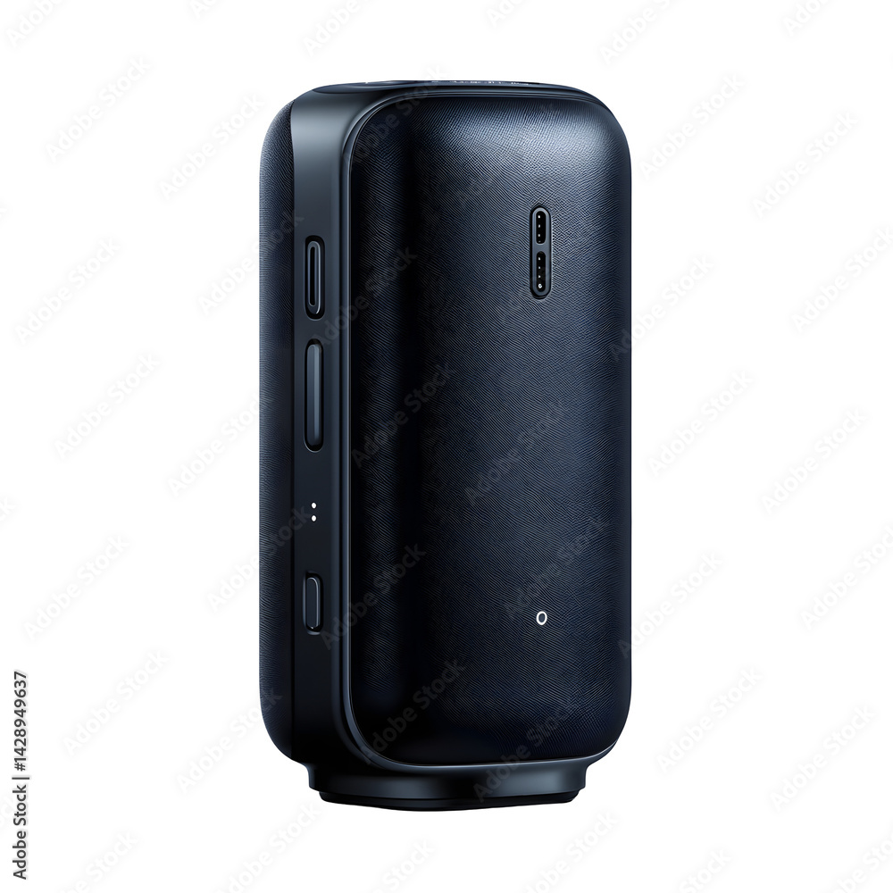 Poster a compact black mobile device featuring a minimalist design various ports and connectivity options f