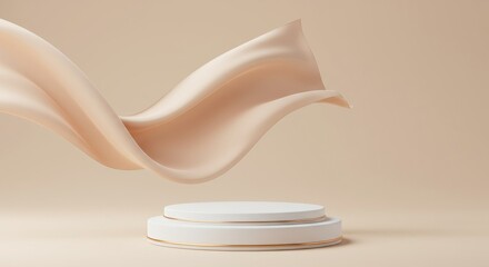 Gold theme podium presentation studio background of empty stage, golden scene, pedestal product platform or luxury show display mockup, modern showcase stand