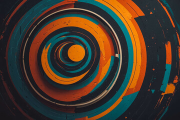 Vibrant Concentric Circles Abstract Art