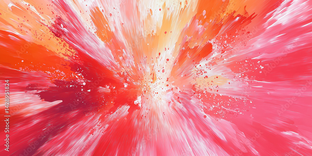 Poster abstract red and orange burst background dynamic energy motion and explosion design for marketing an