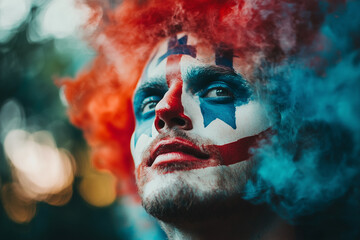 Handsome American man celebrating the 4th of July