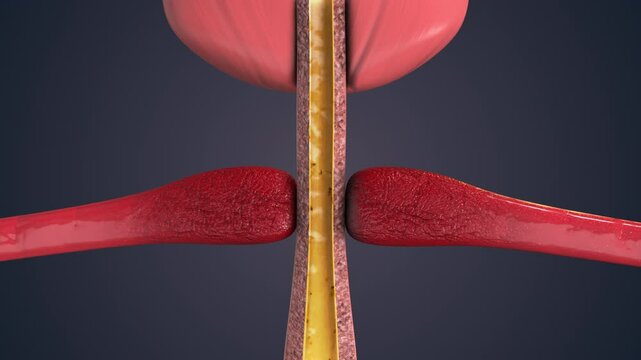 External urethral sphincter controlling urine flow