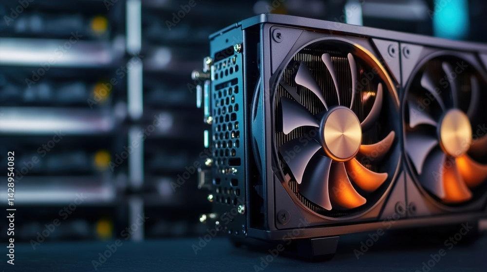 Poster gpu temperature concept, side view of gaming pc showcasing airflow path design for enhanced performa