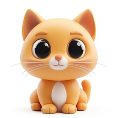 Fototapeta premium Cute cartoon ginger cat figurine.