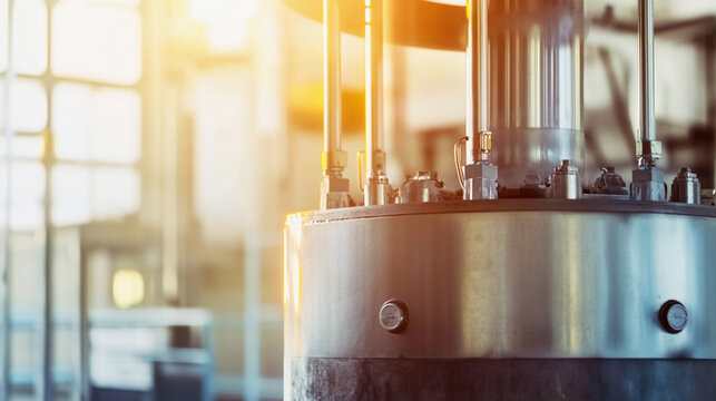 Close-up view of a thorium nuclear reactor component Generative AI