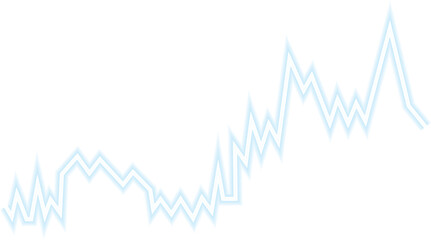 Neon arrow-shaped chart featuring a sharp upward line indicating financial growth.