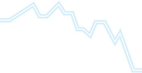 Obraz premium Neon line chart falling in a smooth infographic format to represent financial descent.