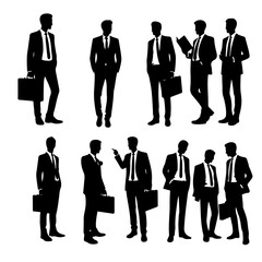 set of a business silhouette , business silhouette