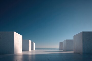 honoring memorial day with serene military cemetery scene featuring uniform white gravestones in neat rows under vast