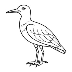 Obraz premium Bird coloring page outline vector Illustration white background