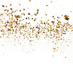gold  Rainfall: Astonishing 3D Illustration of gold  Confetti Shower