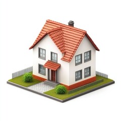 Small, detailed illustration of a two-story house.