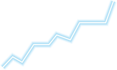 Curved line graph showing a steady upward movement, reflecting growth in data over time.