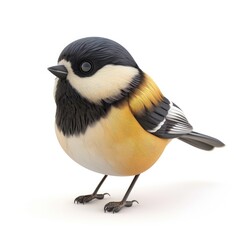 Naklejka premium Cute cartoon illustration of a Japanese tit.