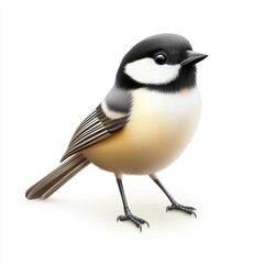 Obraz premium Digital illustration of a Eurasian titmouse.