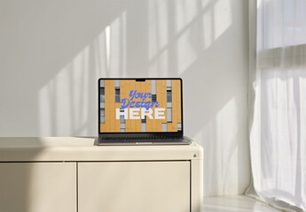 Laptop Mockup on Sleek Surface
