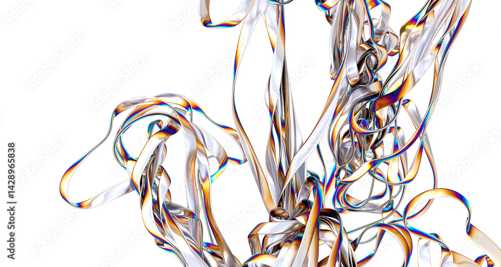 Poster Chromatic Extravaganza: A Dazzling 3D Display of Colors