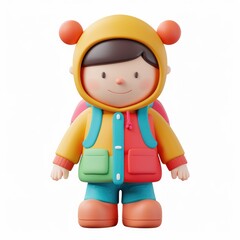 Cheerful child in colorful winter gear.