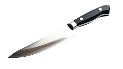 Sharp Stainless Steel Kitchen Knife on White Background