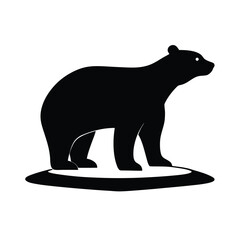 Polar Bear Standing On Ice Nature Silhouette Vector