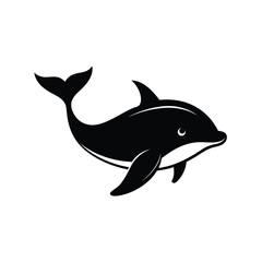 Whale Swimming In Clean Water Nature Silhouette Vector