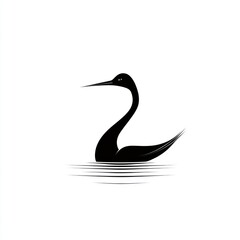 Naklejka premium Black Swan Silhouette