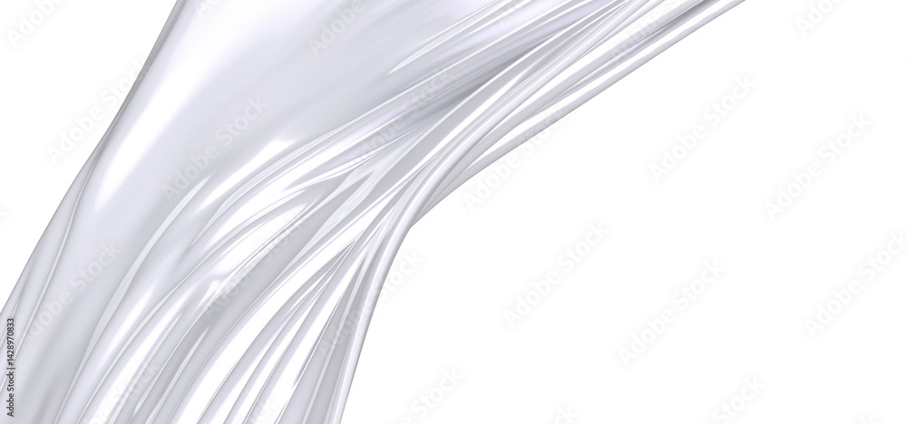 Poster Close-up of a white fabric drape, showcasing its texture and folds. The fabric is illuminated by a soft, white light, creating a dramatic contrast against the dark background.