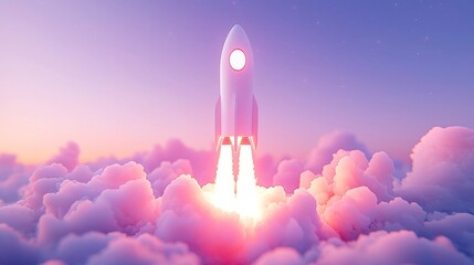 Obraz premium Chrome rocket soaring through the cosmos, breaking free from the pull of declining stocks, trailing a vibrant streak of bullish momentum in the vast expanse of free space