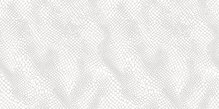 Snake skin vector seamless pattern. Subtle gray and white background with spots, dots. Animal skin texture, reptile pattern, lizard, cobra, python leather. Repeated organic geo design for decor, print