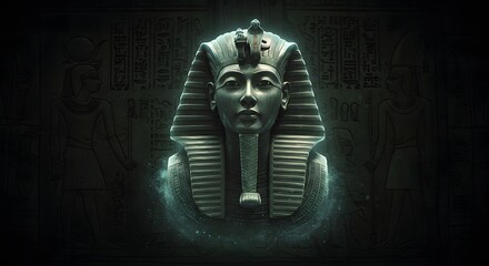 Pharaoh Head Statue Ancient Egypt Hieroglyph