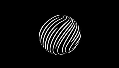 Elegant design of swirling lines resembling an egg on a contrasting background showcases modern artistry and creativity in abstract forms
