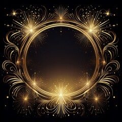 Glittering sparkler border frame with bokeh light background with copy space, graphic resource