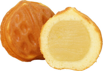 Korean walnut cookie isolated on transparent background