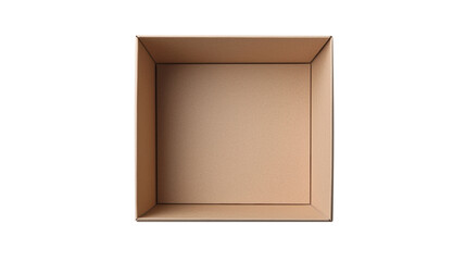 Empty cardboard box mockup with minimalist design, perfect for packaging or storage solutions. Its simple structure evokes creativity