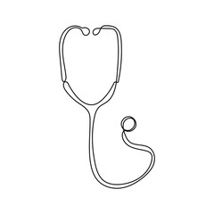 Caduceus Medical Symbol In Line Style vector Caduceus icon in White background,