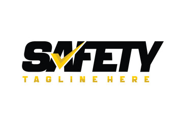 safety construction logo, with check mark concept