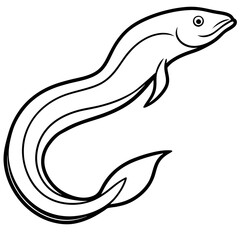 Minimalist Eel Line Art Vector