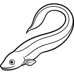 Minimalist Eel Line Art Vector