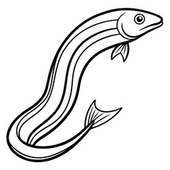 Minimalist Eel Line Art Vector