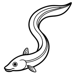 Minimalist Eel Line Art Vector