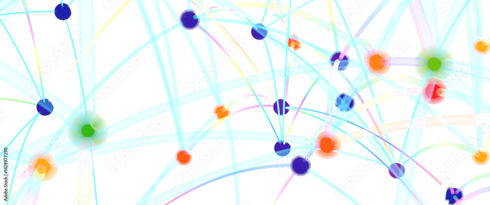 Aufkleber abstract colorful network connection