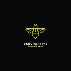 Busy bee emblem, honeycomb dynamism and industry