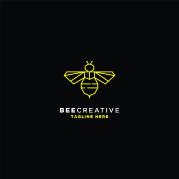Busy bee emblem, honeycomb dynamism and industry
