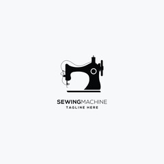Retro-inspired sewing‑machine logo template, precision and craft