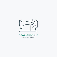 Retro-inspired sewing‑machine logo template, precision and craft