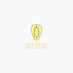 Sleek stylized soursop logo, fresh and modern

