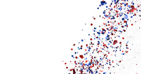 Confetti - White banner with colorful Confetti.