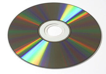 High-angle, close-up view of a DVD disc against a plain white background.